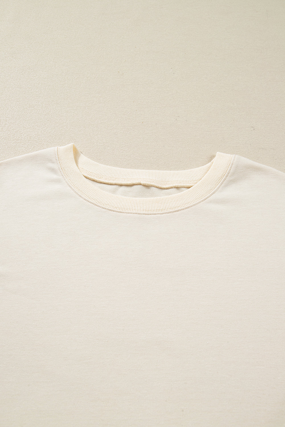 Beige Plus Size Patchwork Sleeve Pullover Top - eAura