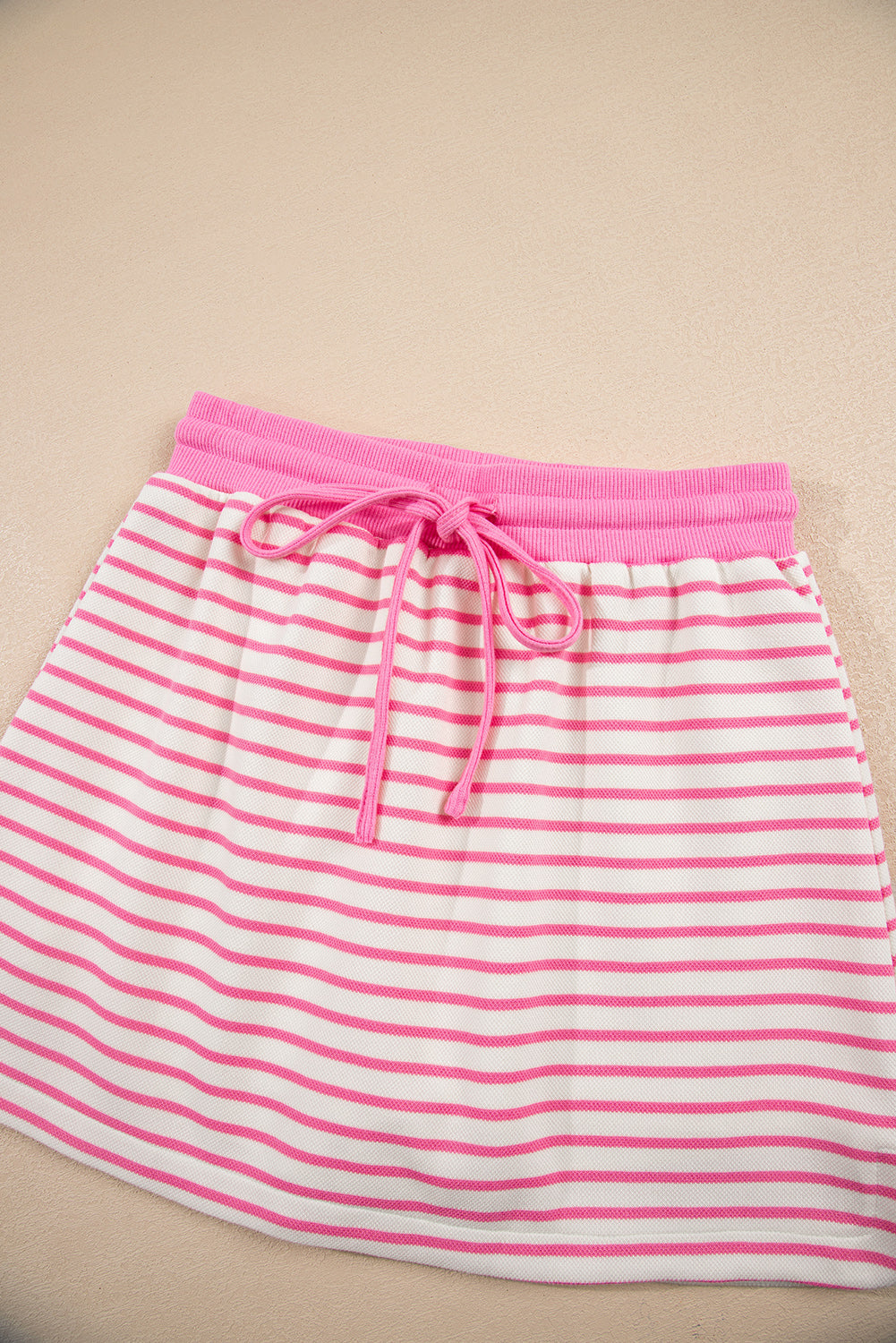 Stripe Collared V-Neck Drop Shoulder Pullover and Skort 2pcs Co-ord Dear-Lover Dropshipping