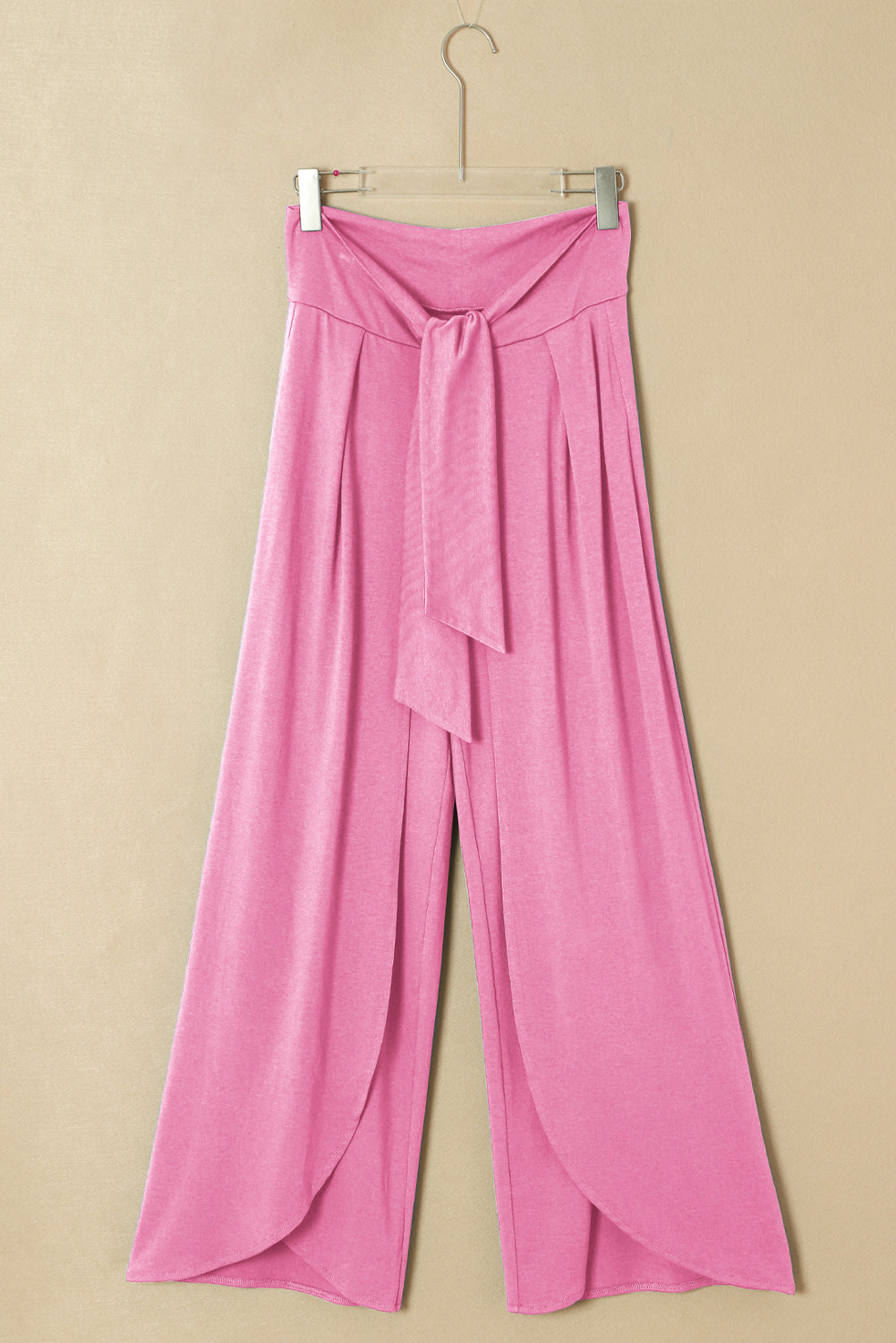 Bonbon Knotted Drop Waist Split Leg Relaxed Trousers eAura