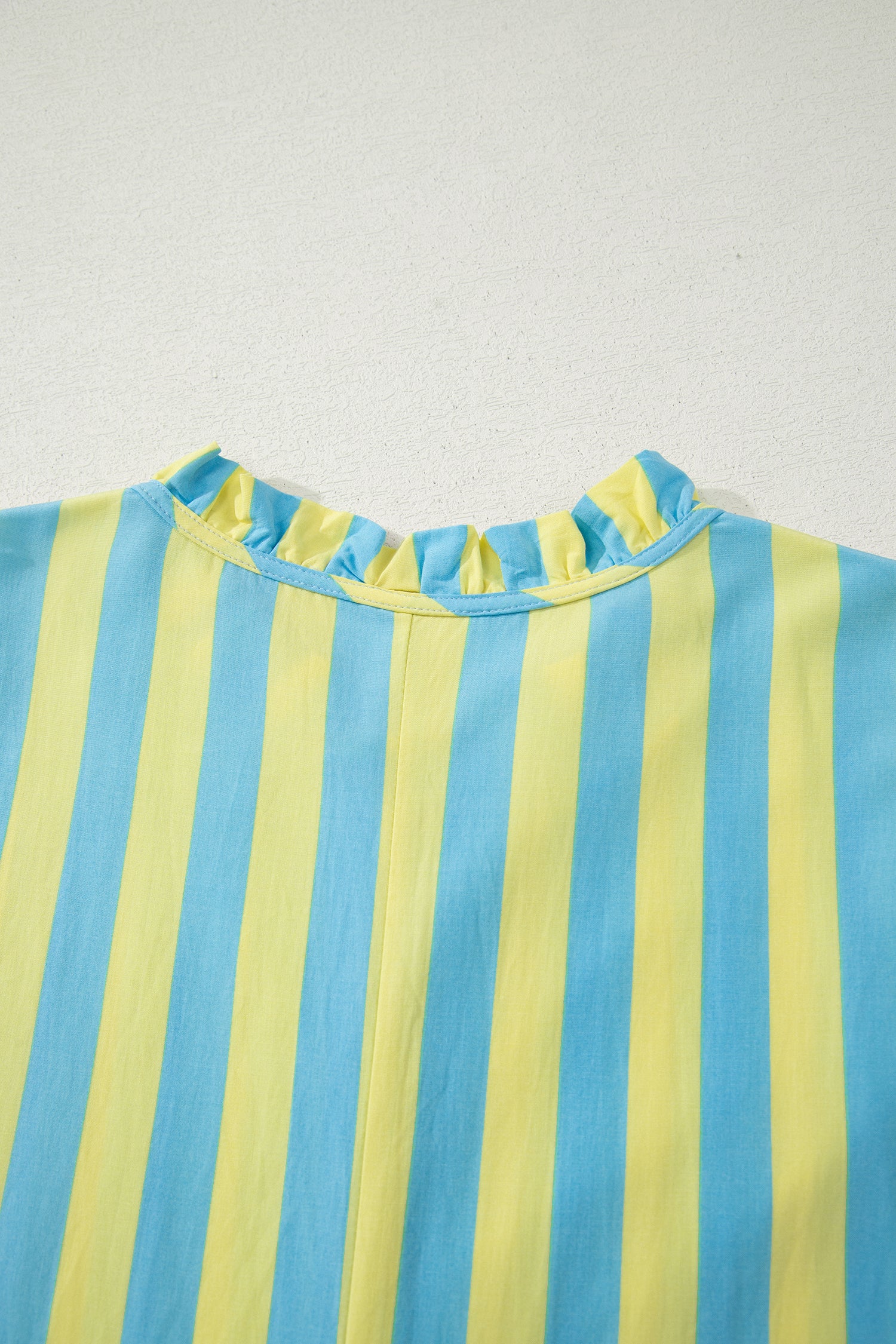 Stripe Puff Sleeve Mini Dress – Half Button