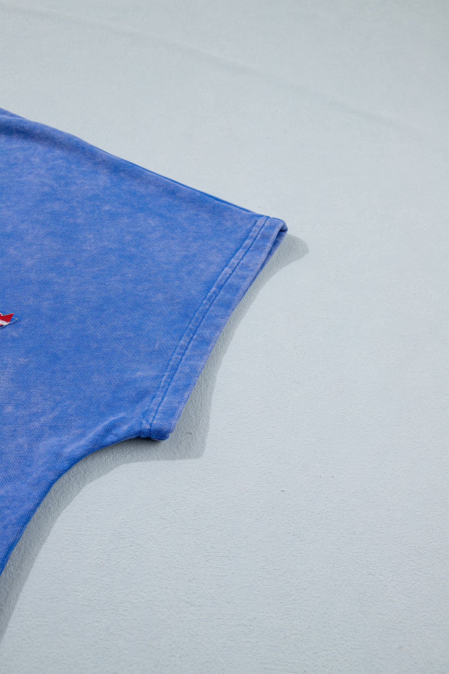 Star Patched Mineral Washed Notched Neck Tee