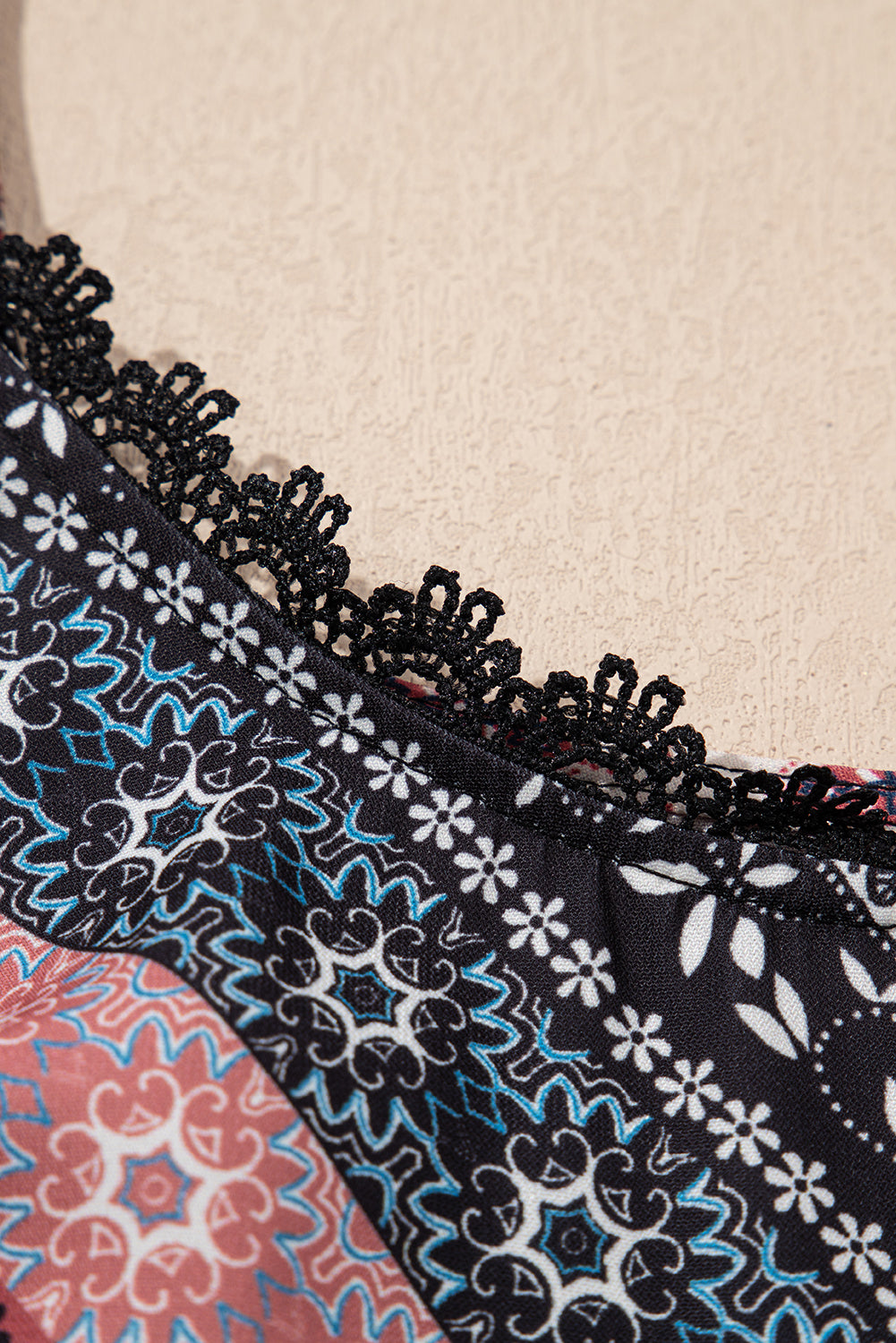 Geometric Paisley Print Sleeveless Slip Mini Dress eAura
