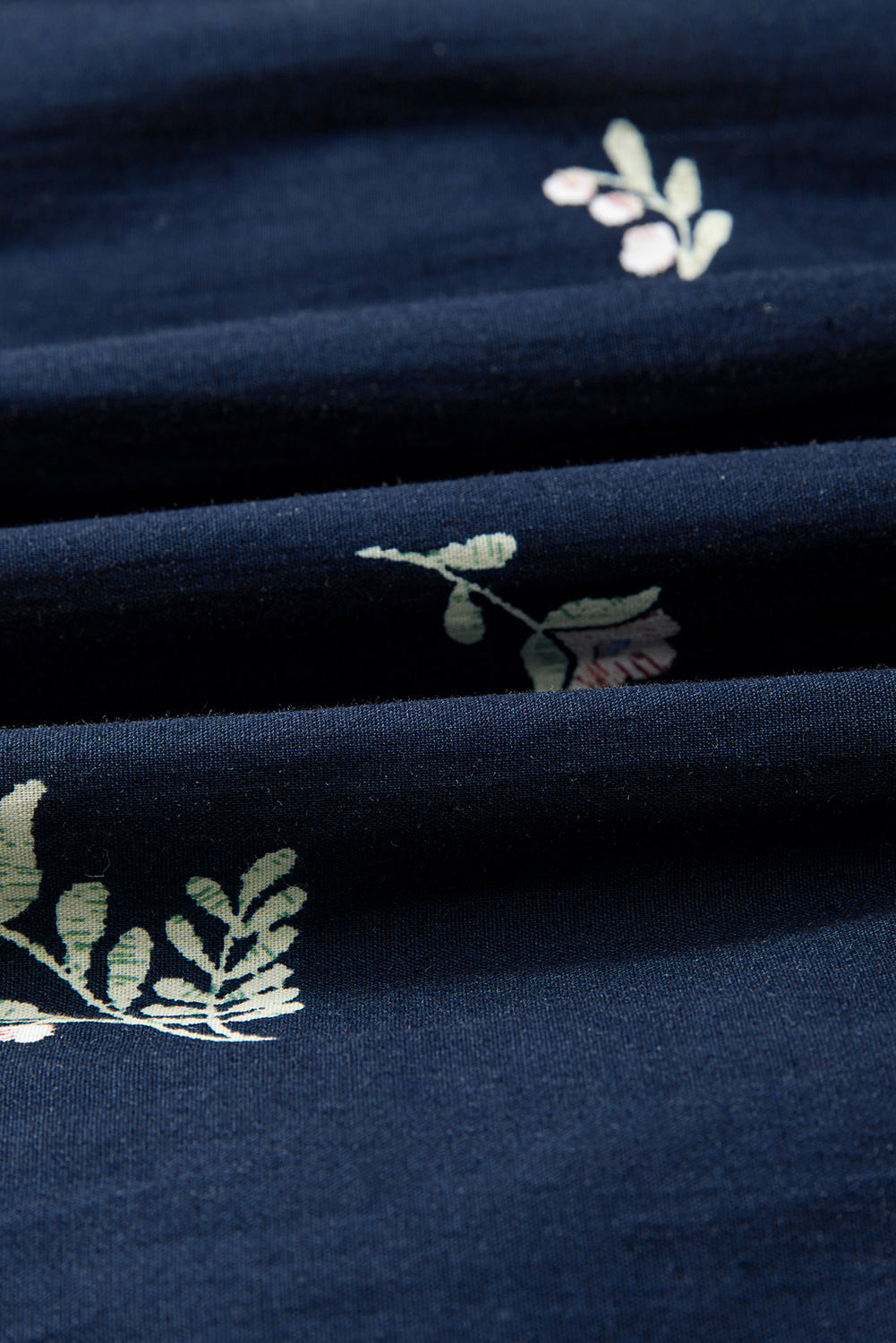 Blue Floral Embroidered Square Neck Puff Sleeve Ruffled Mini Dress eAura