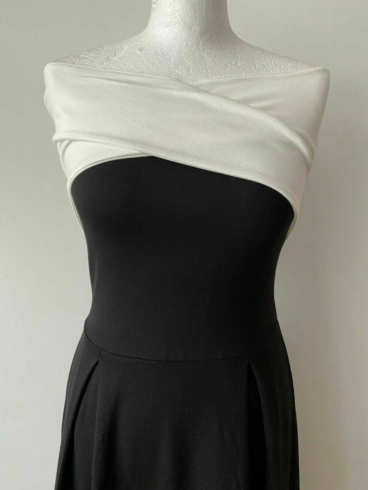 Anna Field Black Midi Fit & Flare Dress Size 8 Off Shoulder - BB Fashion Outlet