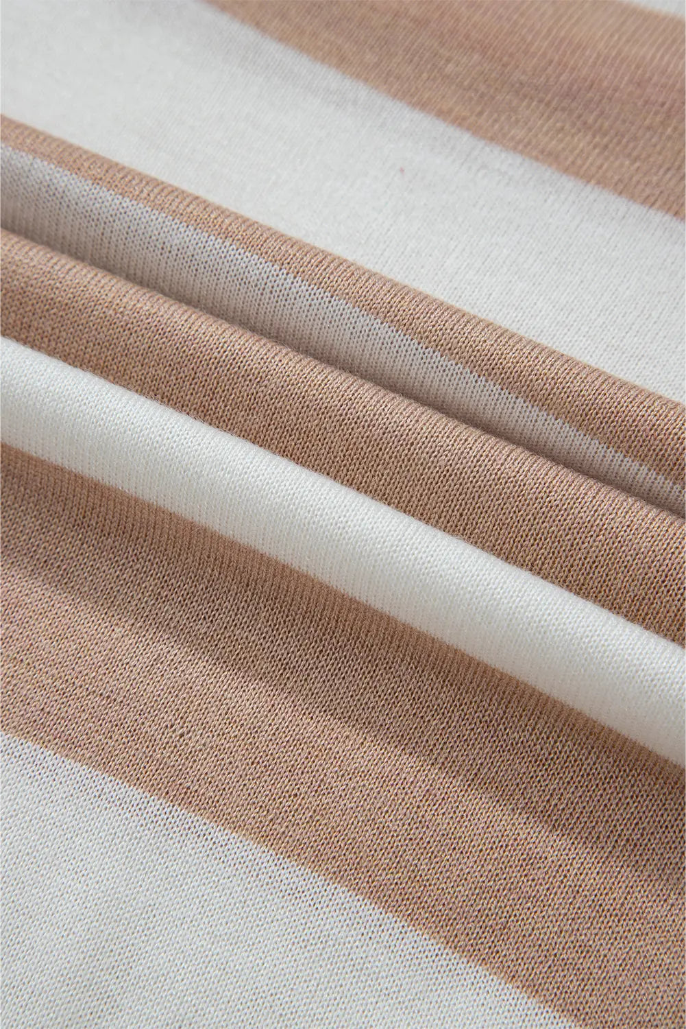 Apricot Colourblock Striped Round Neck Drop Shoulder Sweater eAura