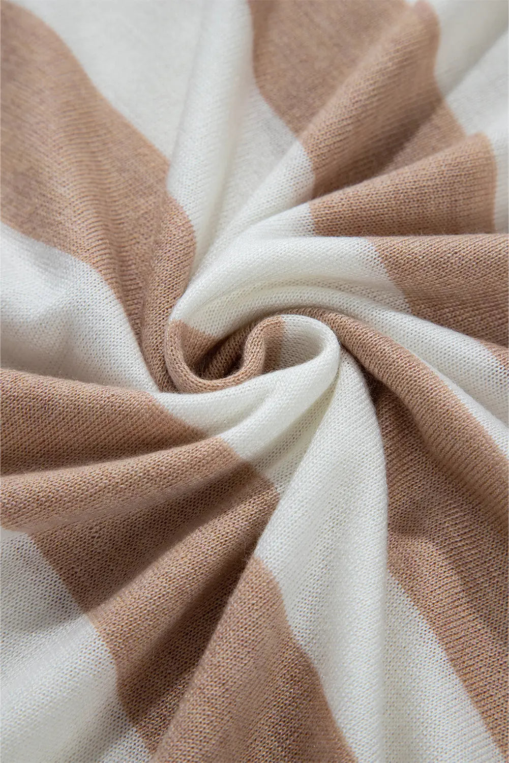 Apricot Colourblock Striped Round Neck Drop Shoulder Sweater eAura