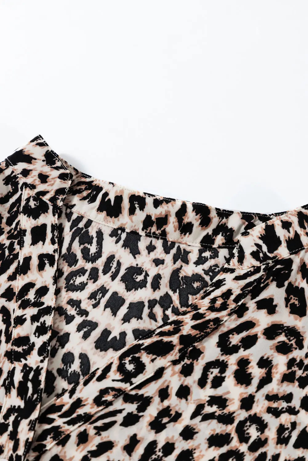 Apricot Leopard Print Tiered Wide Sleeve Maxi Dress - eAura