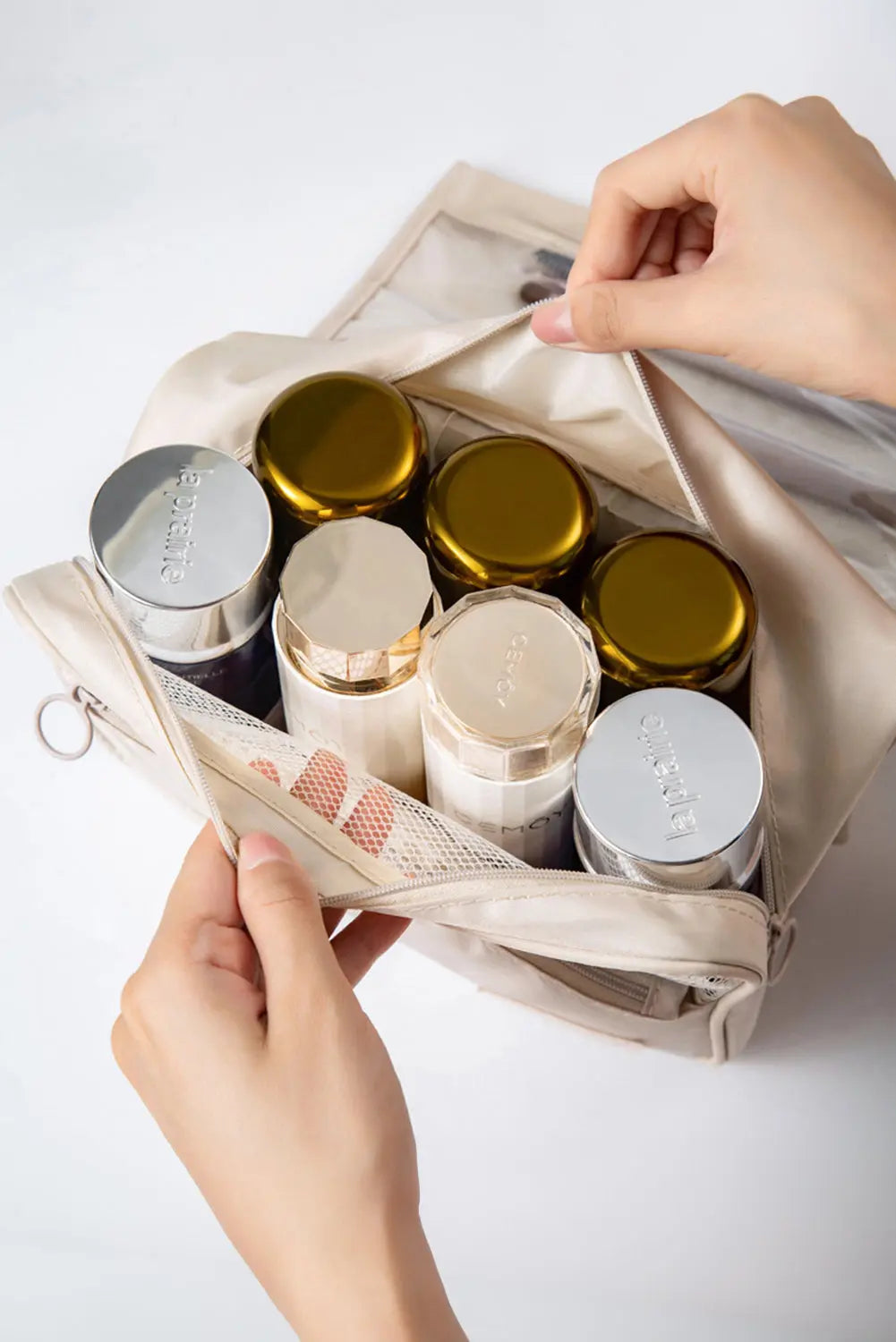 Apricot Multi-functional Make Up Organizer Travel Toiletry Bag - eAura