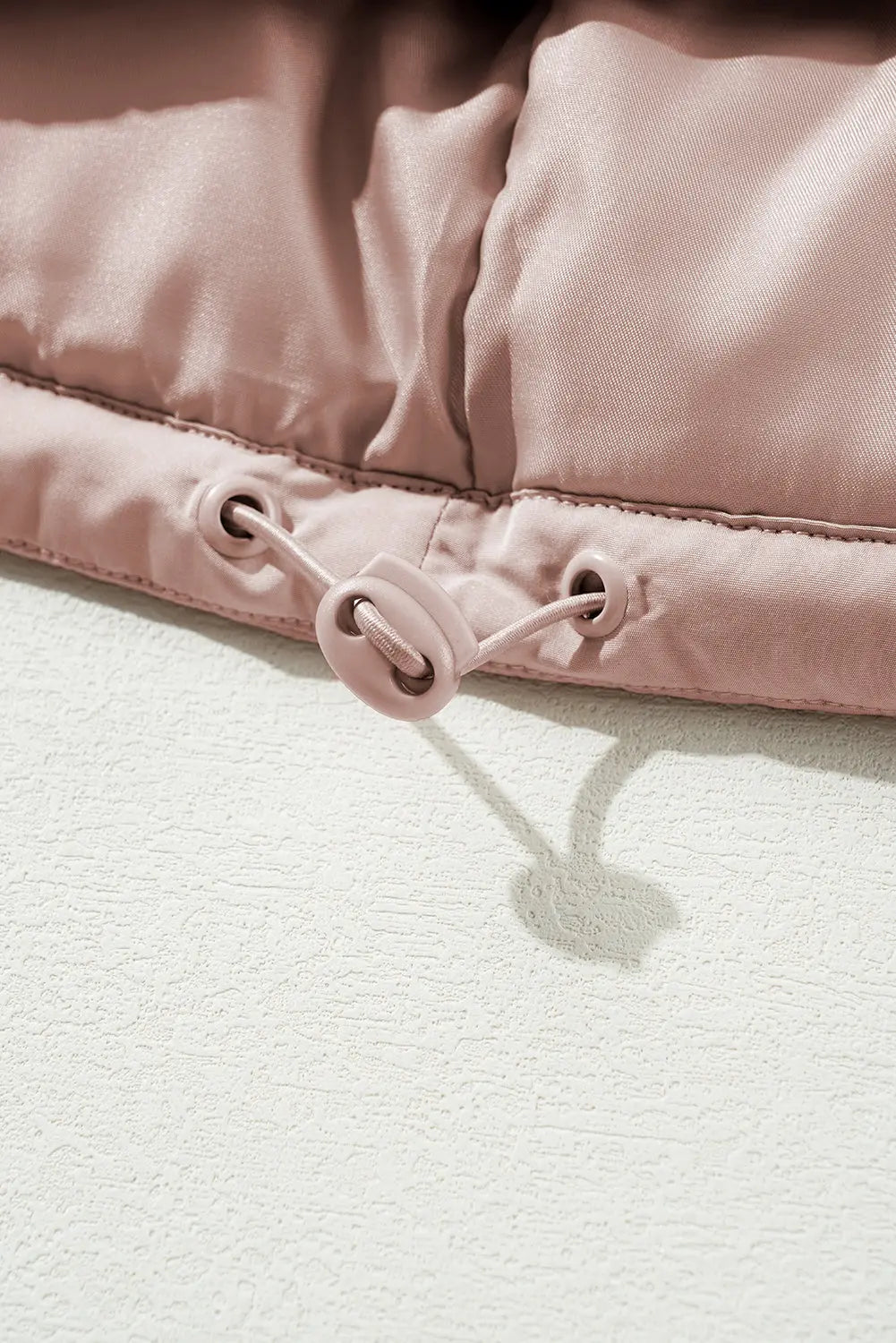 Apricot Pink Full Zipper Quilted Puffer Jacket Beagle Boutique Fashion Outlet