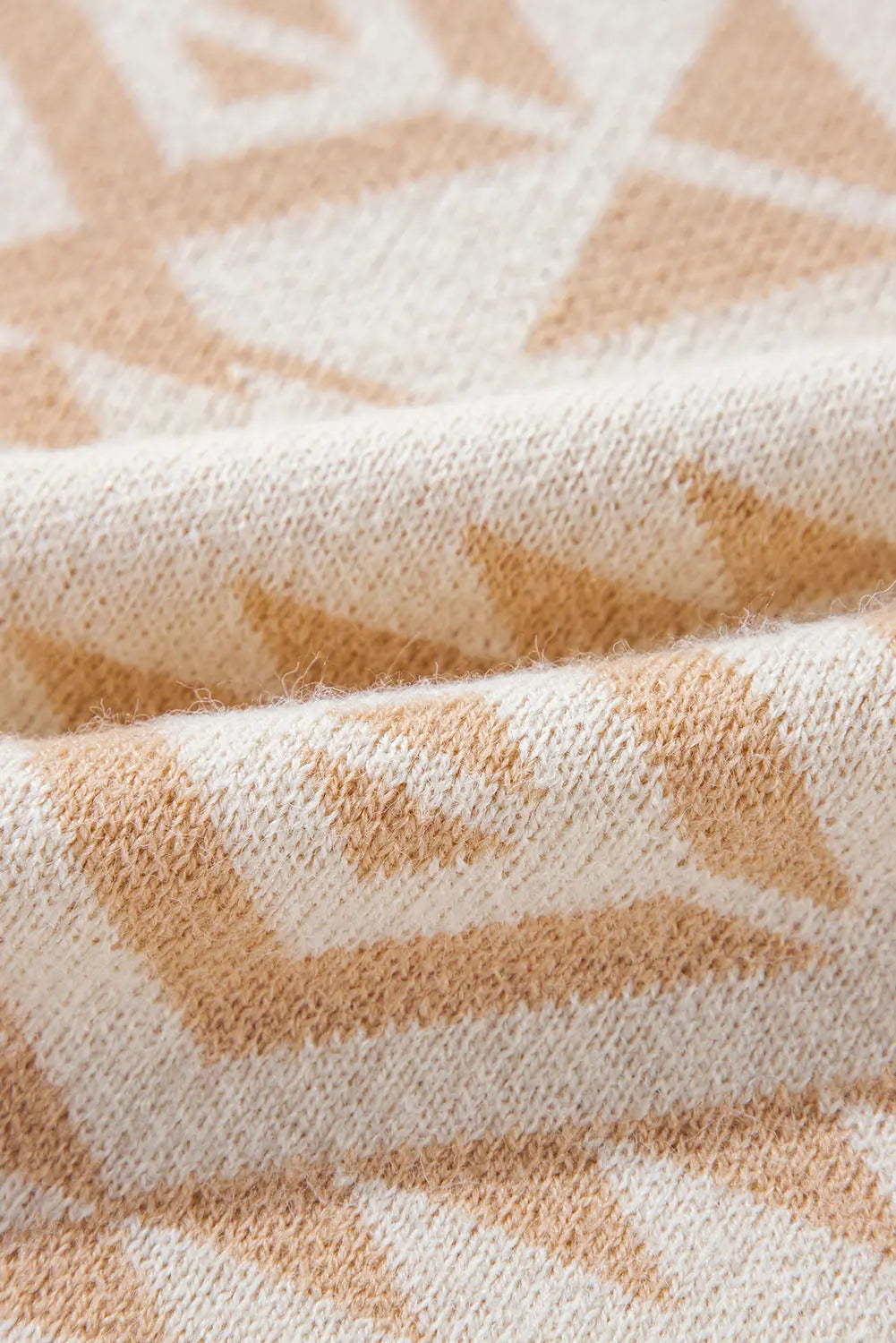 Apricot Plus Size Western Aztec Print Loose Sweater - eAura