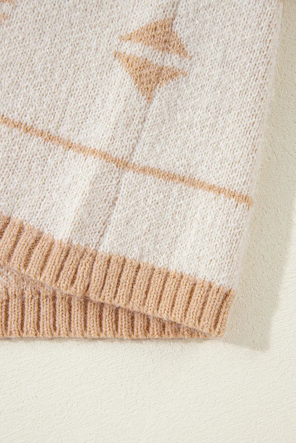 Apricot Plus Size Western Aztec Print Loose Sweater - eAura