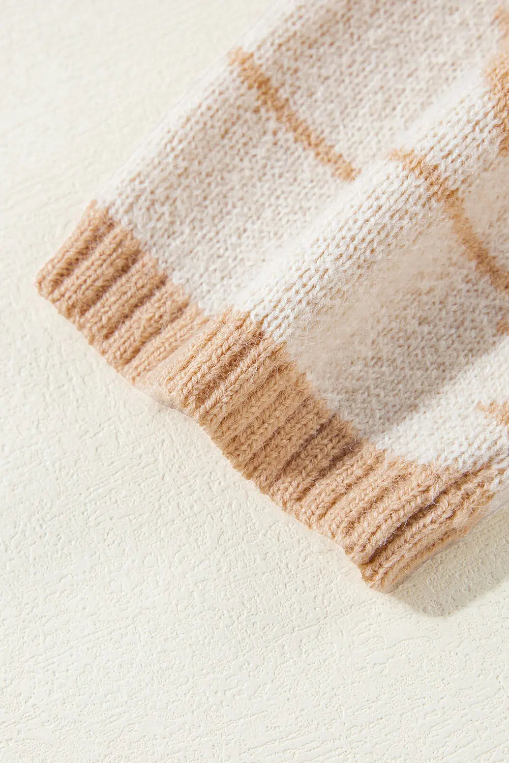 Apricot Plus Size Western Aztec Print Loose Sweater - eAura