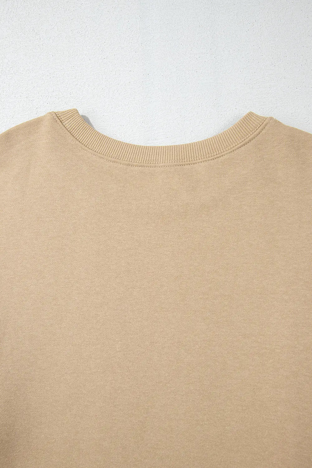Apricot Solid Crew Neck Drop Shoulder Plus Size Sweatshirt Beagle Boutique Fashion Outlet