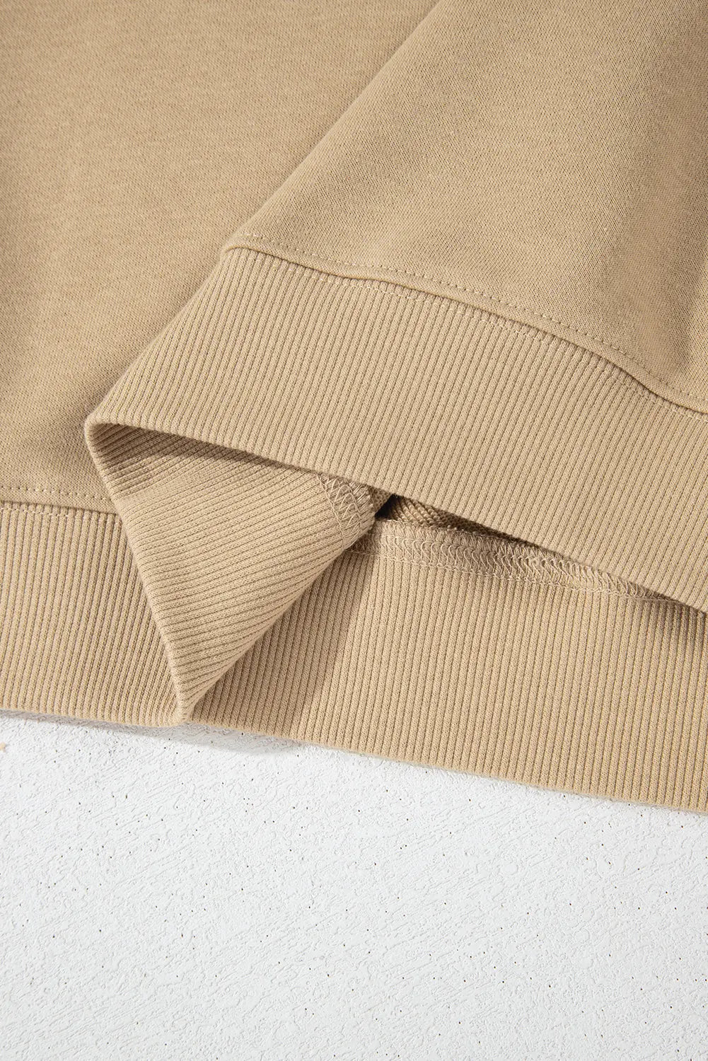 Apricot Solid Crew Neck Drop Shoulder Plus Size Sweatshirt Beagle Boutique Fashion Outlet
