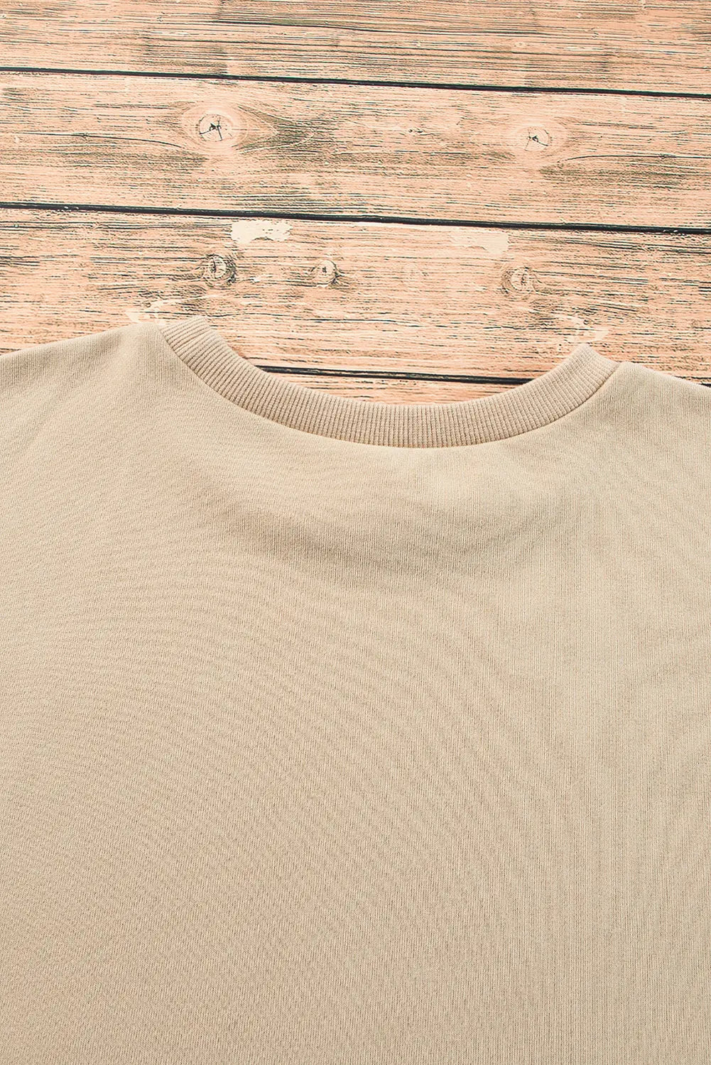 Apricot Solid Fleece Lined Drop Shoulder High Low Sweatshirt - eAura