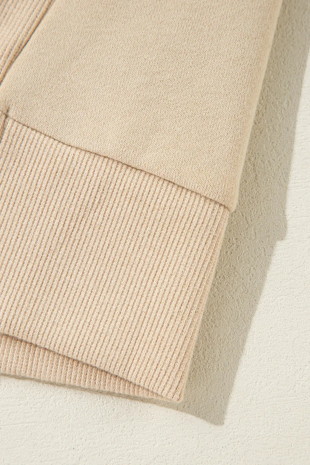 Apricot Solid Fleece Lined Drop Shoulder High Low Sweatshirt - eAura