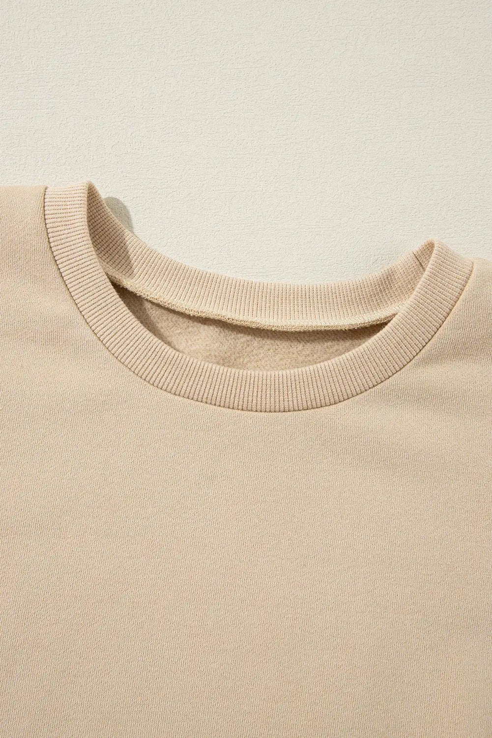 Apricot Solid Fleece Lined Drop Shoulder High Low Sweatshirt - eAura