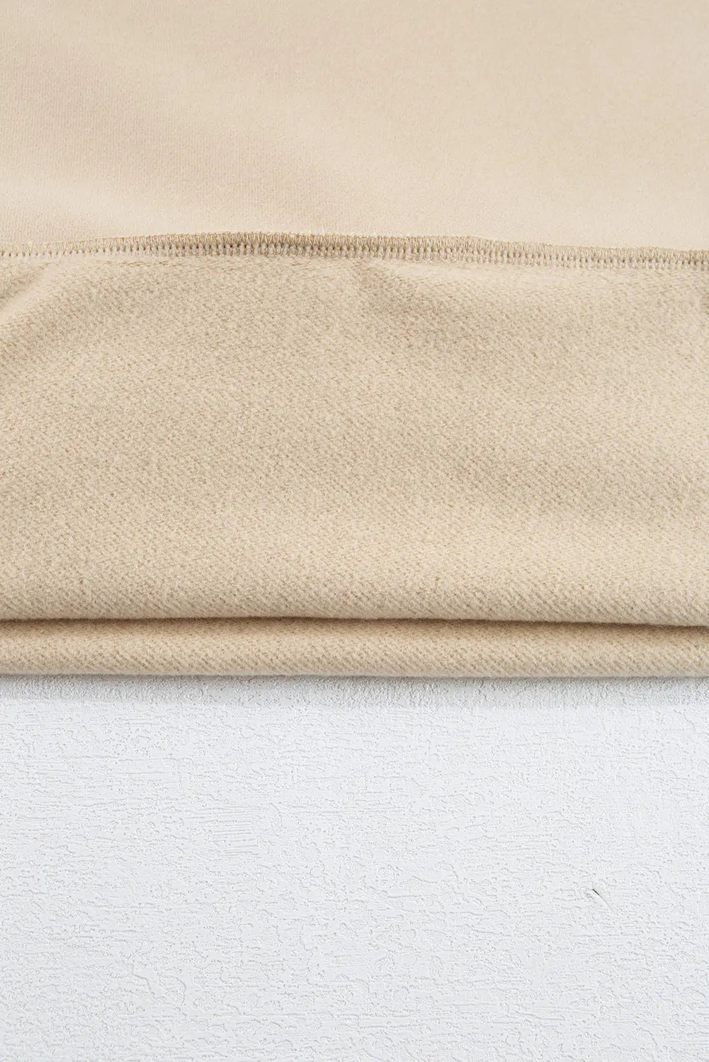 Apricot Solid Fleece Lined Drop Shoulder High Low Sweatshirt - eAura