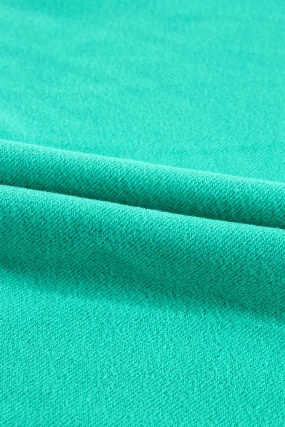 Aruba Blue Fleece Lined Half Zipper Kangaroo Pockets Loose Hoodie - eAura