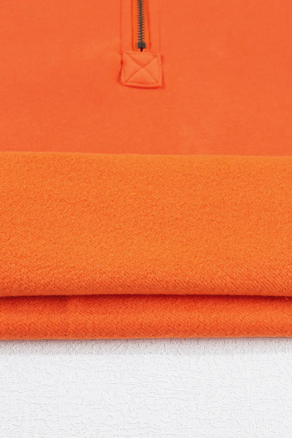 Aruba Blue Fleece Lined Half Zipper Kangaroo Pockets Loose Hoodie - eAura