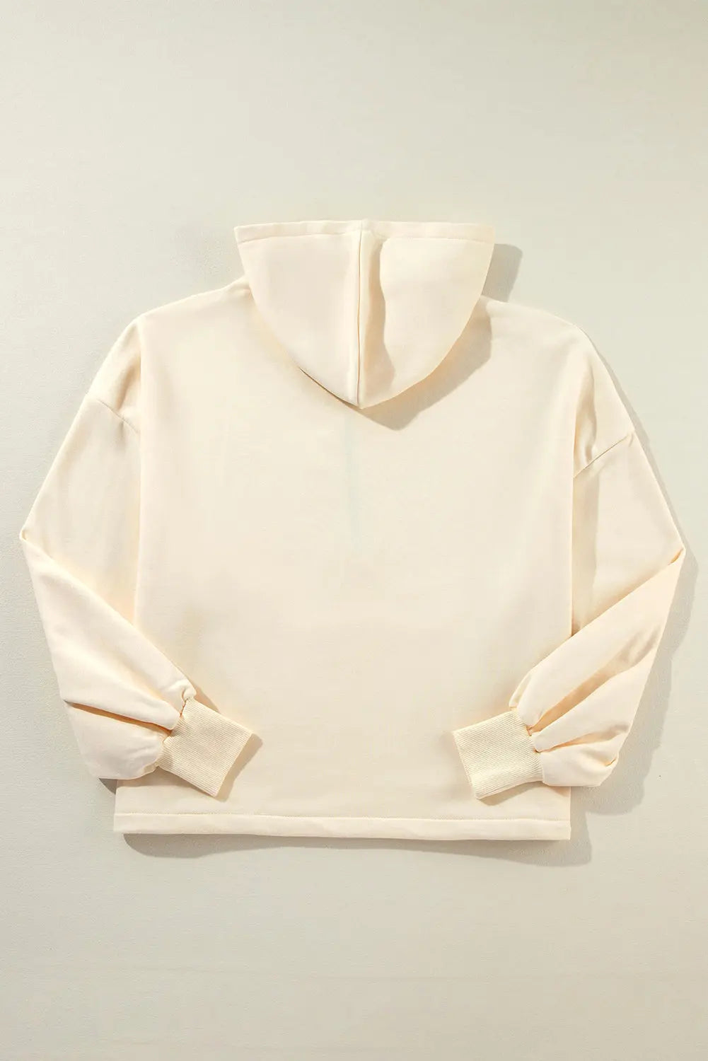 Aruba Blue Fleece Lined Half Zipper Kangaroo Pockets Loose Hoodie - eAura