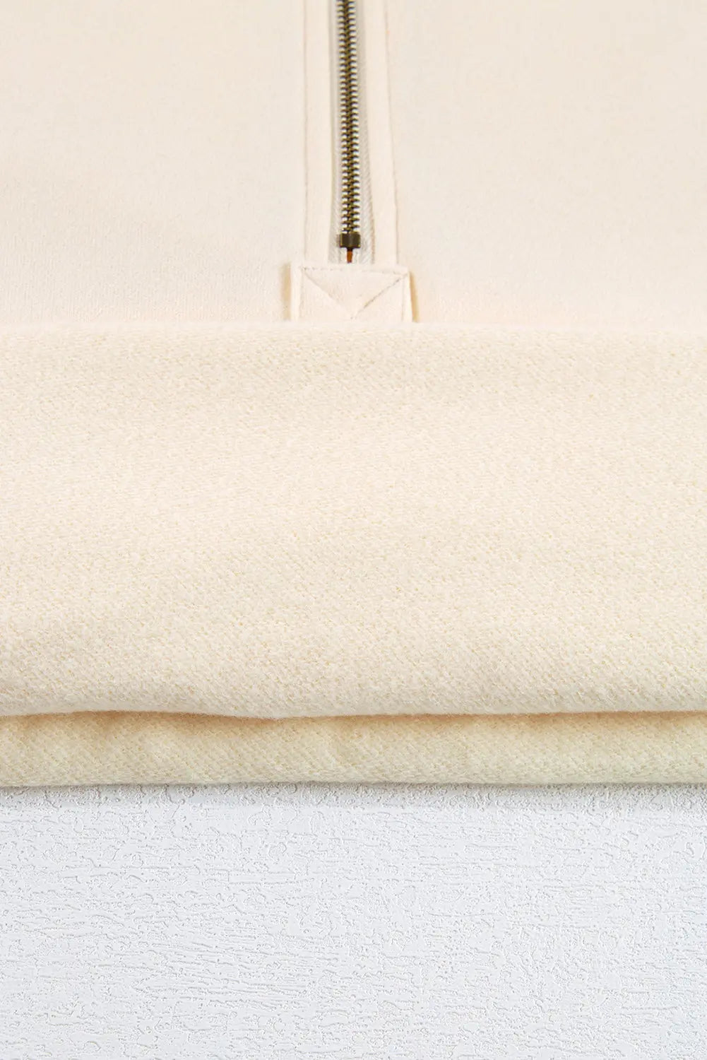 Aruba Blue Fleece Lined Half Zipper Kangaroo Pockets Loose Hoodie - eAura