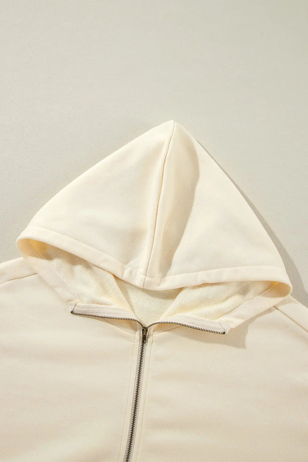 Aruba Blue Fleece Lined Half Zipper Kangaroo Pockets Loose Hoodie - eAura