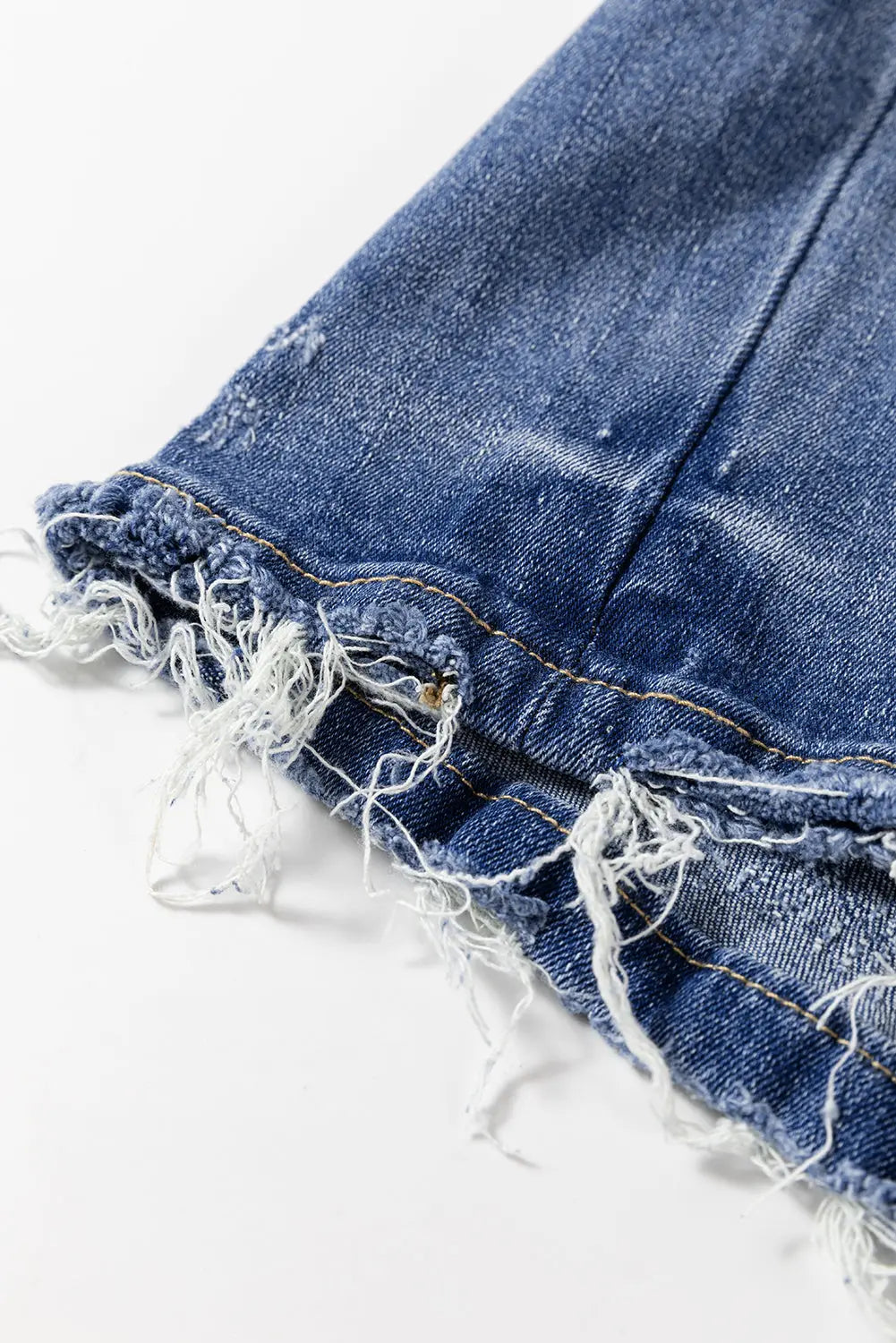 Ashleigh Blue Distressed Raw Hem Straight Leg High Waist Jeans eAura