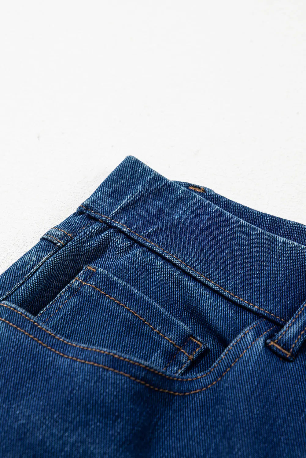 Ashleigh Blue Multiple Pockets Straight Leg Washed Stretchy Knit Casual Jeans eAura