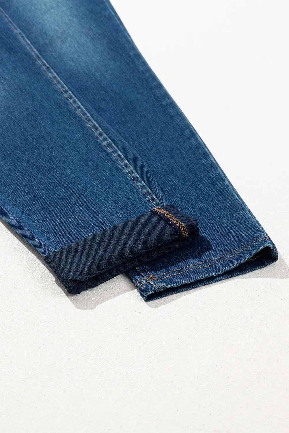 Ashleigh Blue Multiple Pockets Straight Leg Washed Stretchy Knit Casual Jeans eAura