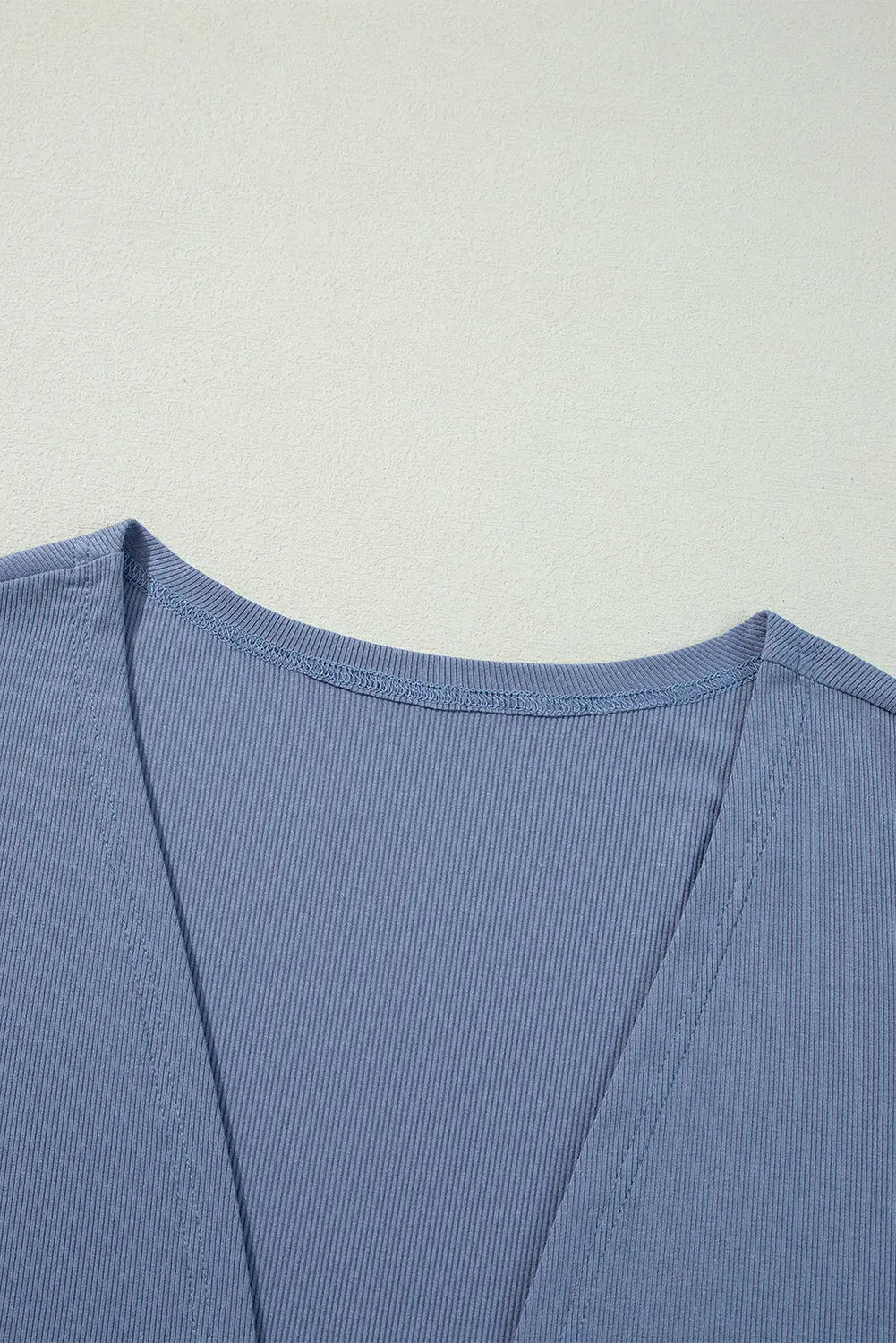 Ashleigh Blue Solid Colour Rib Knit Open Front Tunic Cardigan Beagle Boutique Fashion Outlet