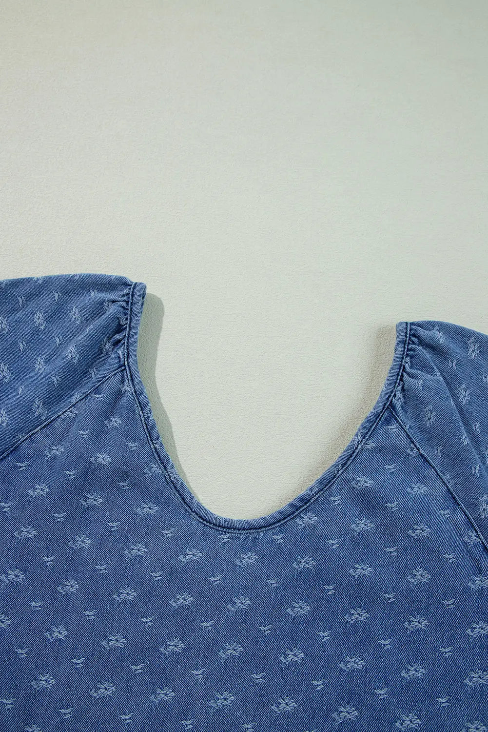 Ashleigh Blue Textured Open Back Loose Fit Denim Dress - eAura