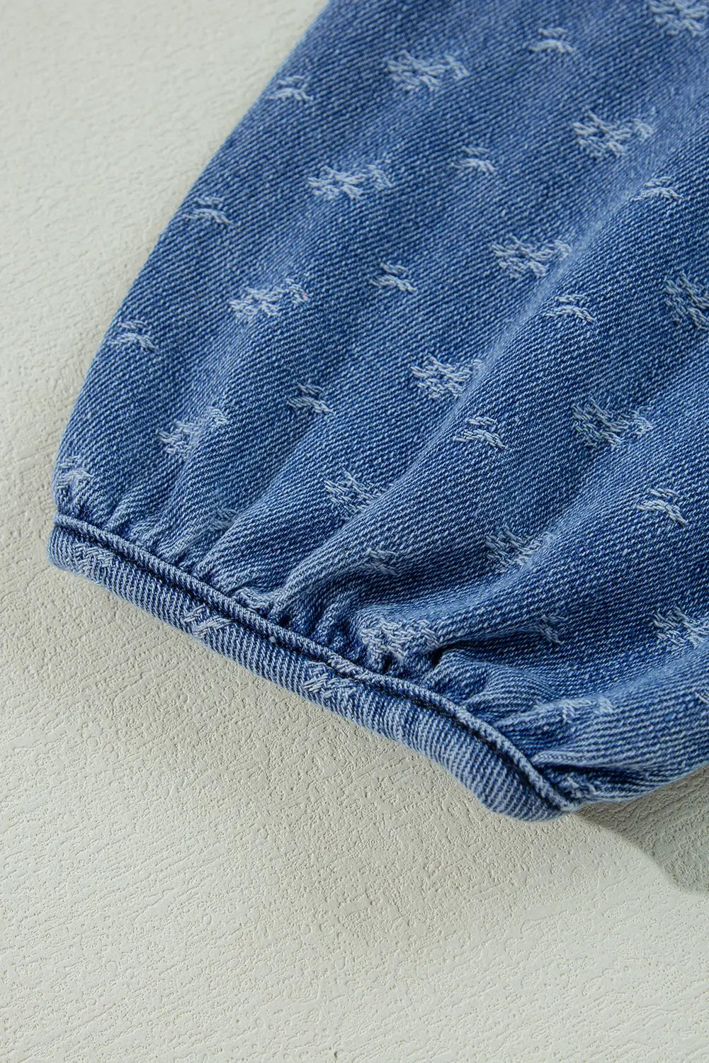 Ashleigh Blue Textured Open Back Loose Fit Denim Dress - eAura