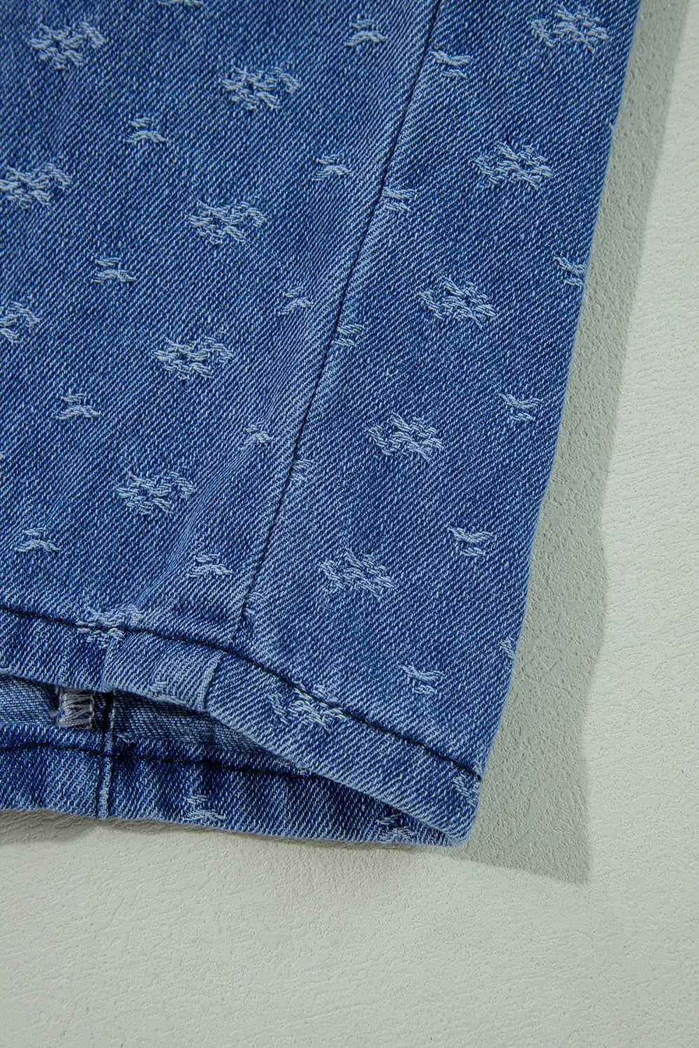 Ashleigh Blue Textured Open Back Loose Fit Denim Dress - eAura