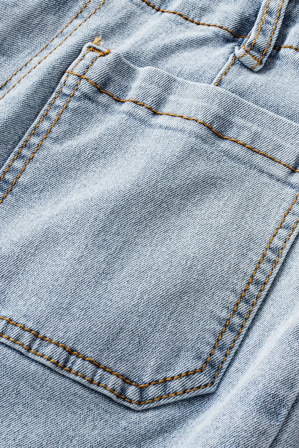 Beau Blue Acid Wash Contrast Edge Pocketed Cropped Jeans eAura