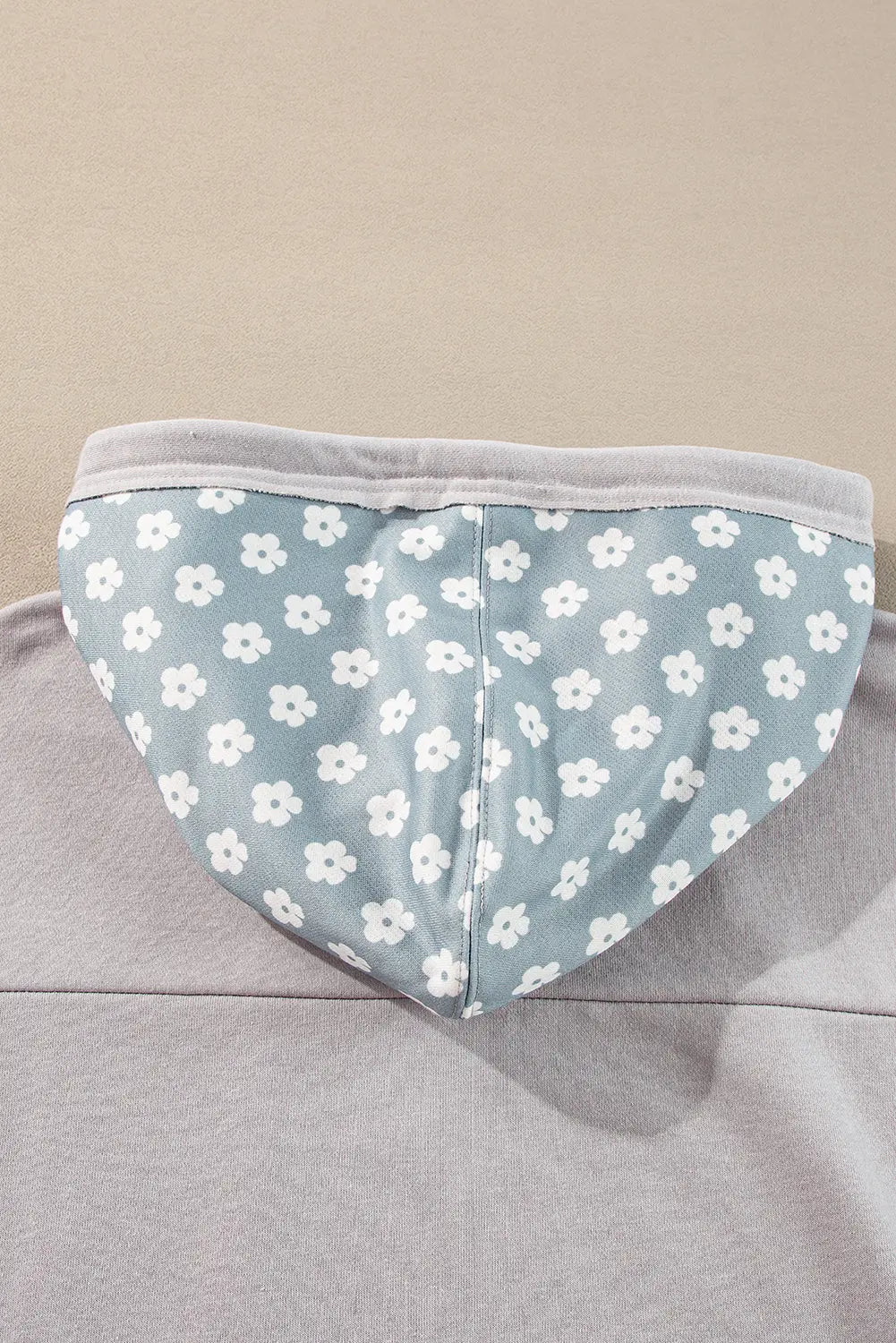 Beau Blue Floral Patchwork Star Pattern Drawstring Hoodie - eAura