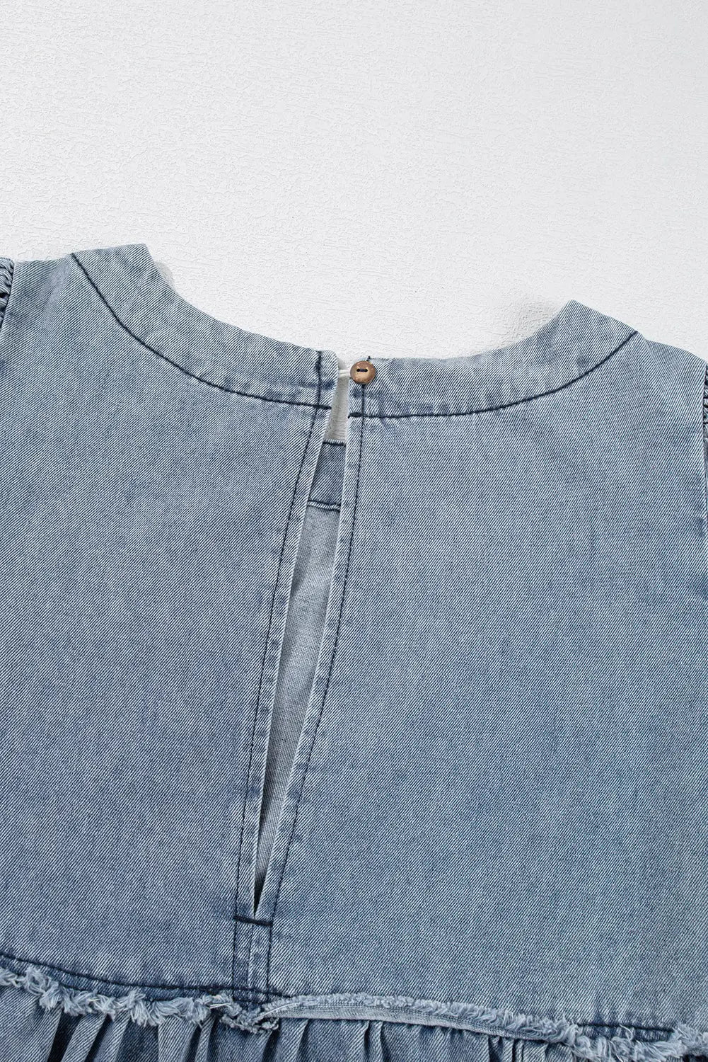 Beau Blue Light Wash High Waist Loose Fit Denim Mini Dress - eAura