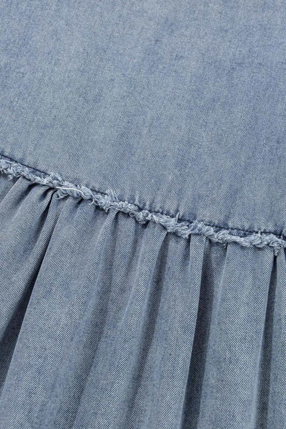 Beau Blue Light Wash High Waist Loose Fit Denim Mini Dress - eAura