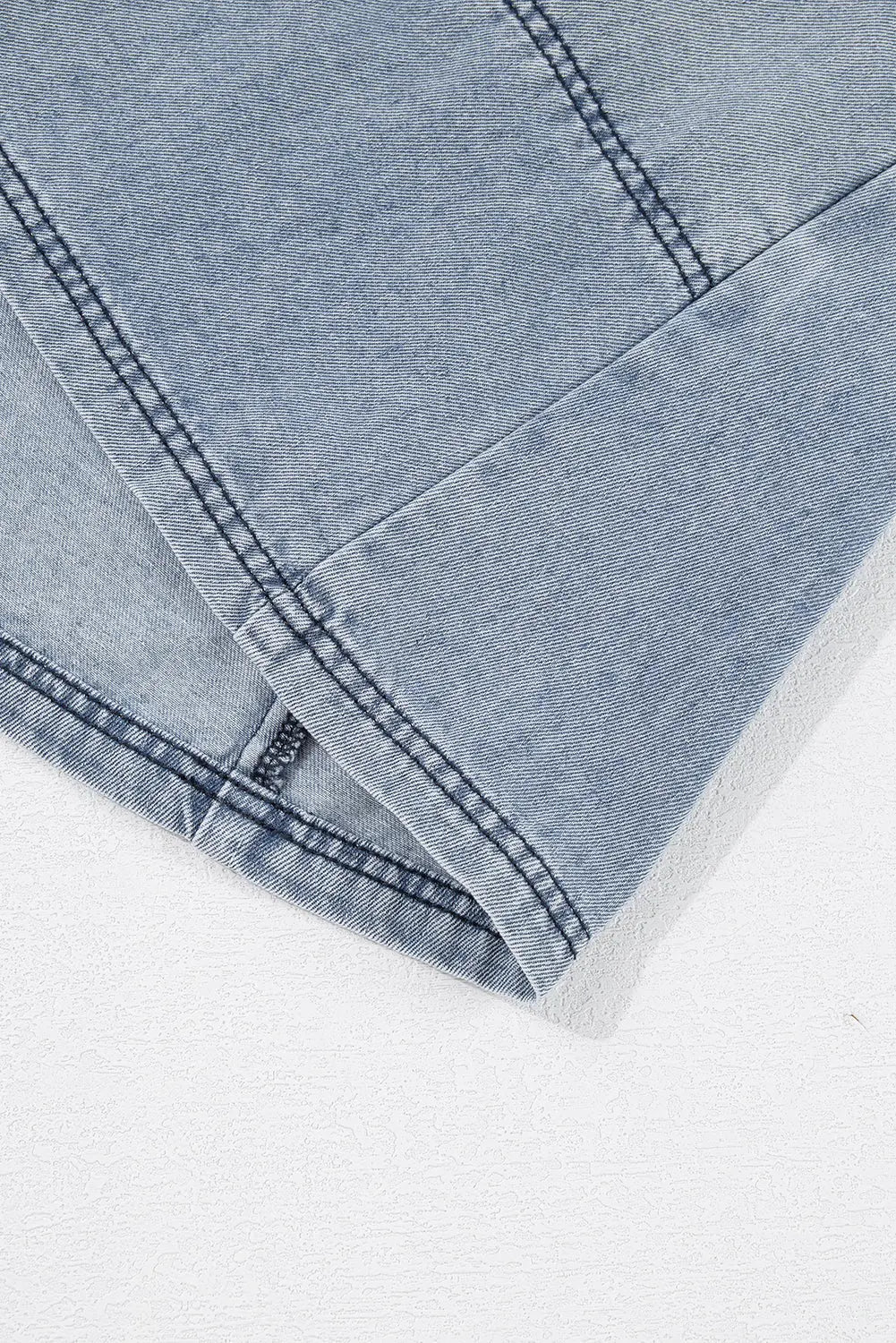 Beau Blue Light Wash High Waist Loose Fit Denim Mini Dress - eAura