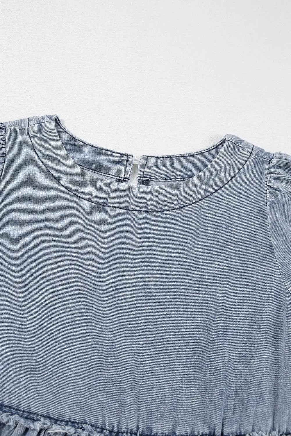 Beau Blue Light Wash High Waist Loose Fit Denim Mini Dress - eAura