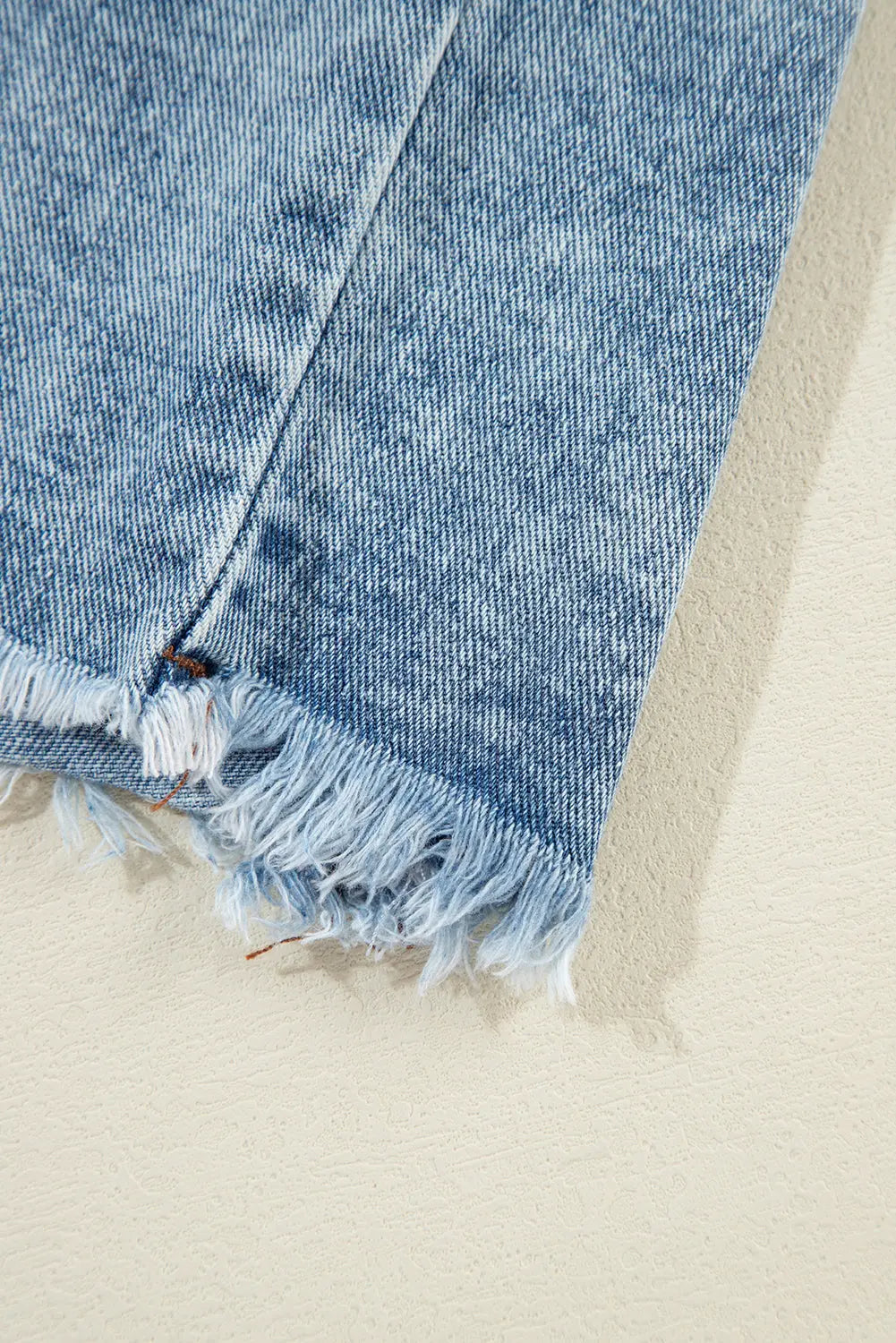 Beau Blue Plaid Print Patchwork Hooded Raw Hem Denim Jacket - eAura