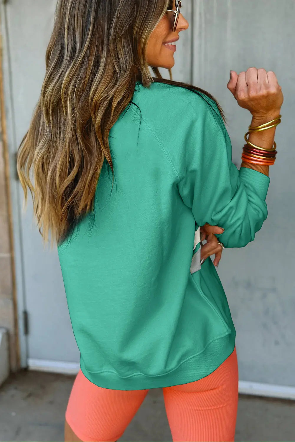 Beau Blue Rainbow Colourblock Striped Pullover Sweatshirt Beagle Boutique Fashion Outlet