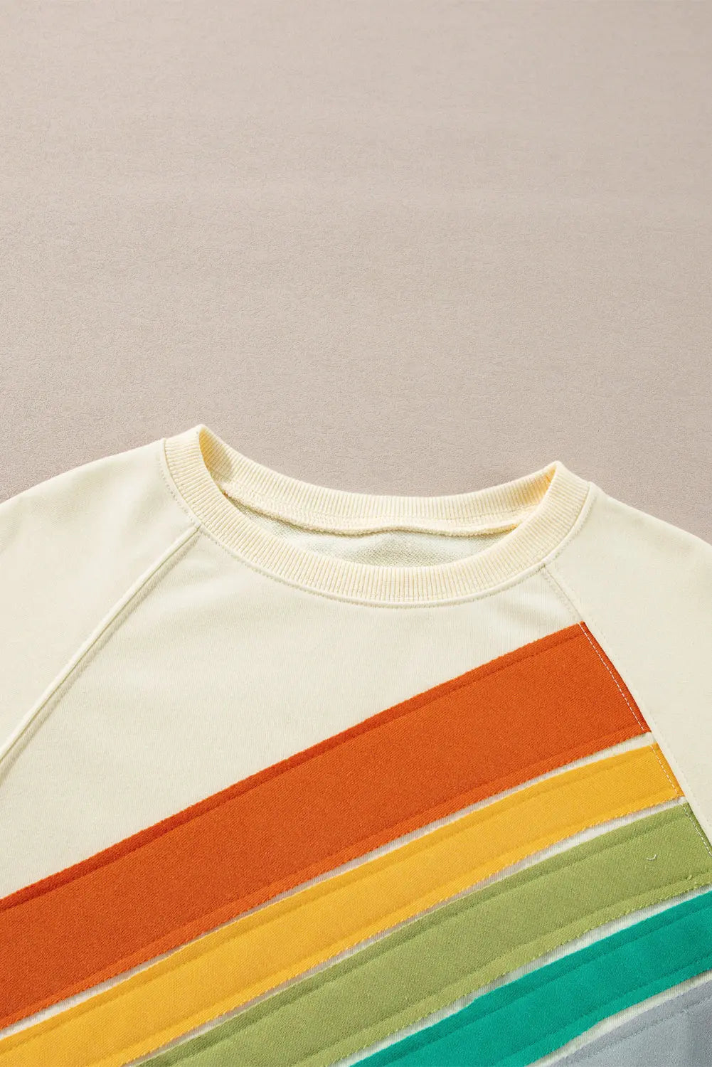 Beau Blue Rainbow Colourblock Striped Pullover Sweatshirt Beagle Boutique Fashion Outlet