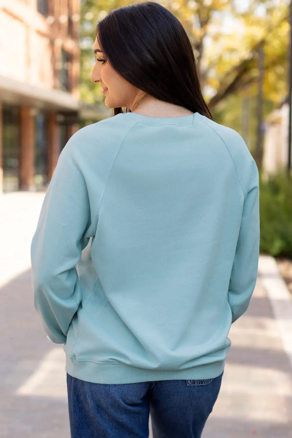 Beau Blue Rainbow Colourblock Striped Pullover Sweatshirt Beagle Boutique Fashion Outlet