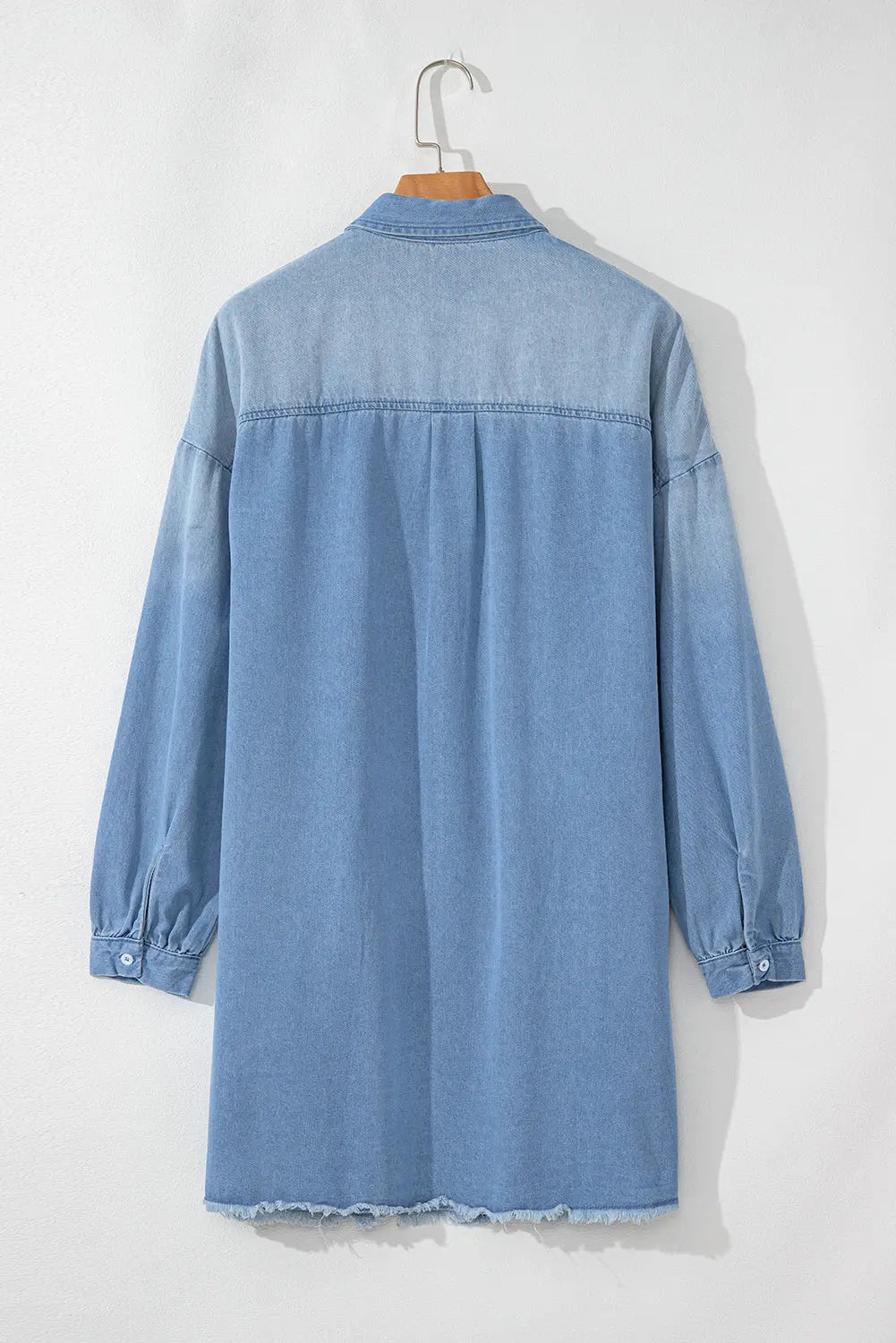 Beau Blue Risen Medium Washed Denim Shirt Dress Beagle Boutique Fashion Outlet