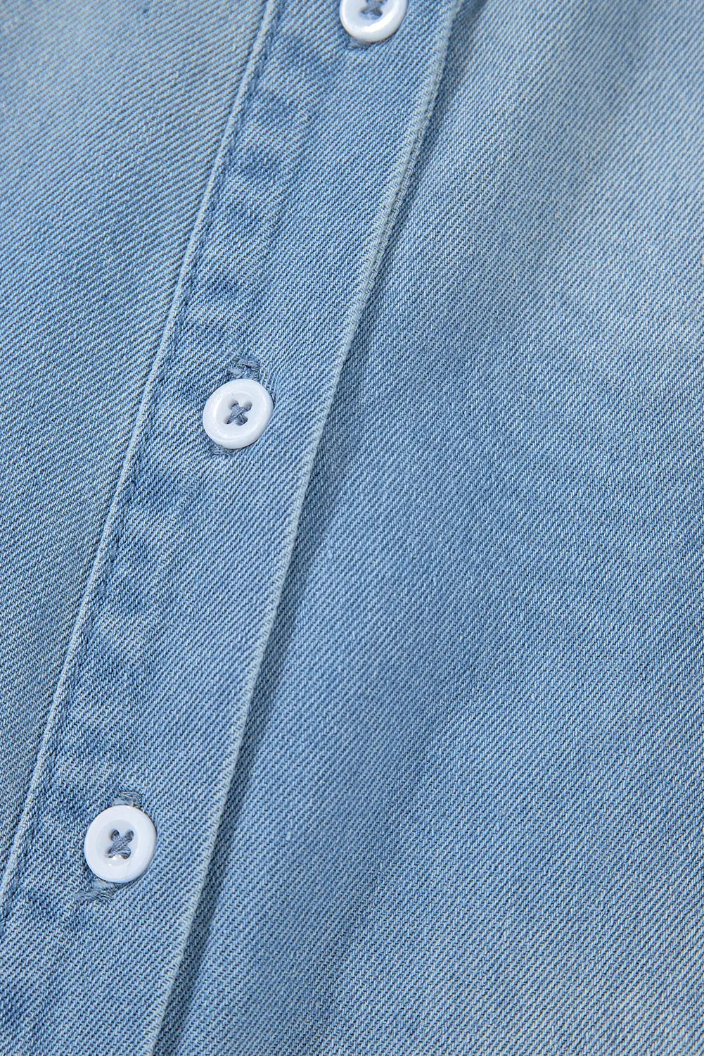 Beau Blue Risen Medium Washed Denim Shirt Dress Beagle Boutique Fashion Outlet