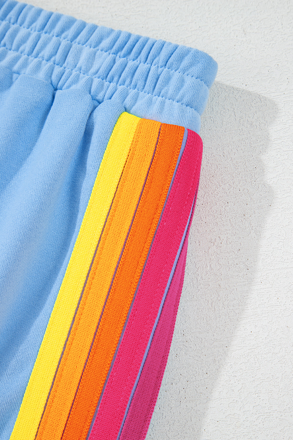 Beau Blue Striped Accent Pullover and Shorts Two Piece Casual Set - Sets/Short Sets