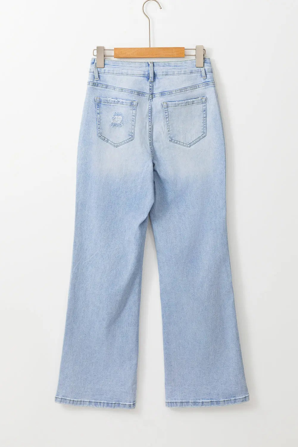 Beau Blue Vintage Light Wash Distressed Flare Jeans eAura