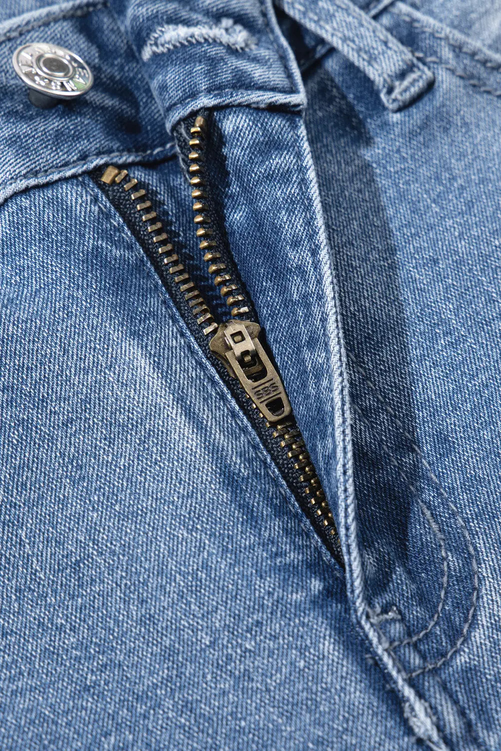 Beau Blue Vintage Stitching Raw Hem Flared Jeans Beagle Boutique Fashion Outlet