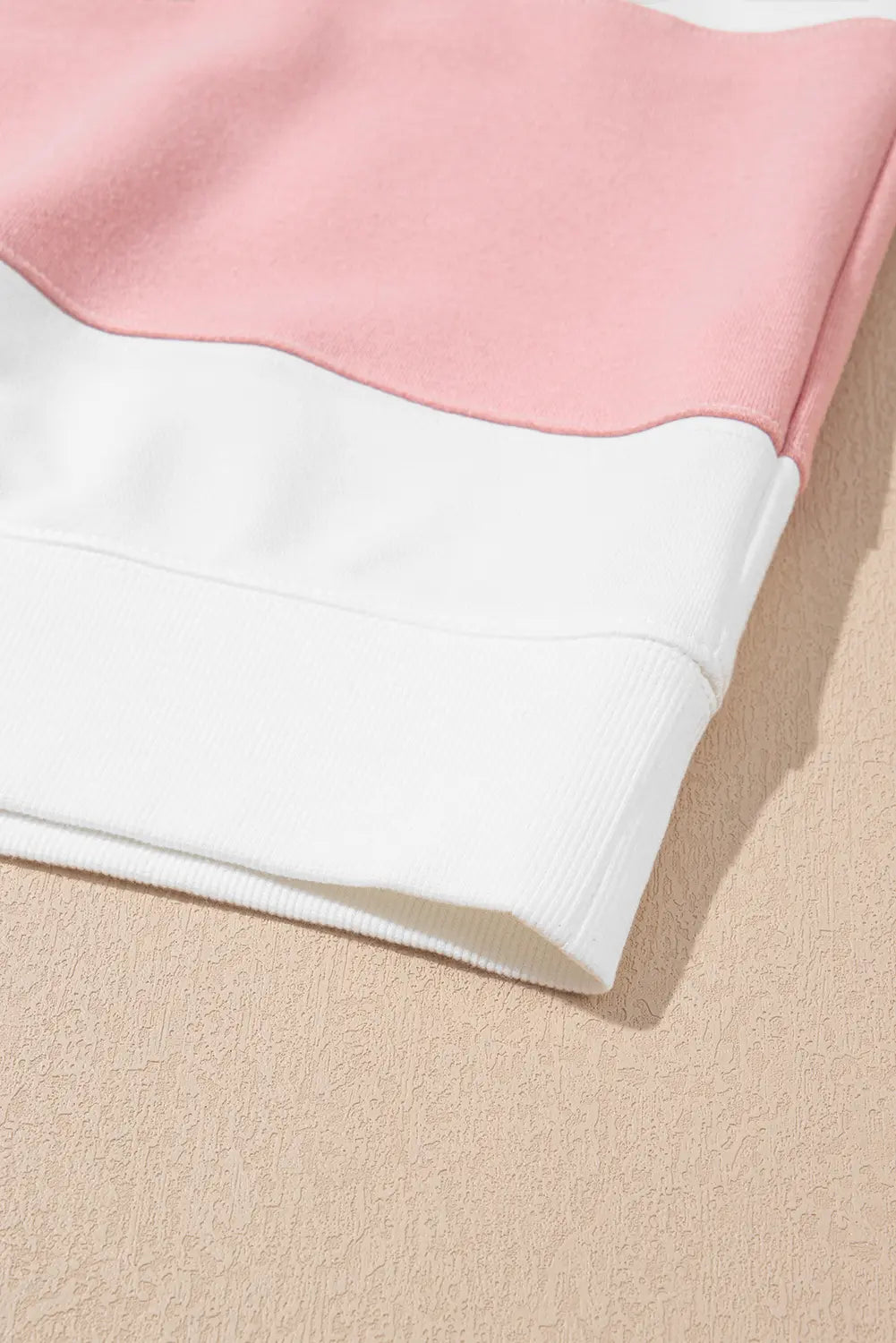 Beige Colourblock Patchwork Drop Shoulder Crewneck Sweatshirt - eAura